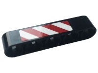 LEGO onderdeel Technic, Liftarm Thick 1 x 5 with Red and White Danger Stripes Pattern Side A (Sticker) - Set 42108 32316pb037a