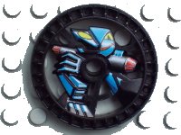 LEGO onderdeel Technic, Schijf 5 x 5 - RoboRider Talisman Wiel, Skeleton Vorm met Robot Patroon 32353pb01