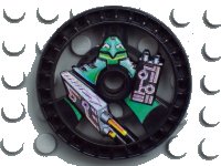 LEGO onderdeel Technic, Schijf 5 x 5 - RoboRider Talisman Wiel, Laser Mold met Robot Patroon 32360pb01