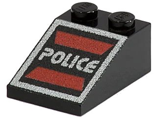 LEGO onderdeel Slope 33 3 x 2 with Space Police I Logo Pattern (3298p53)
