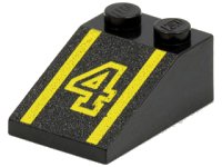 LEGO part Slope 33 3 x 2 with Number 4 Pattern 3298pb007