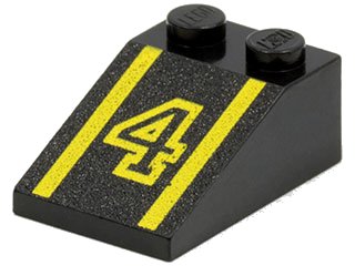 LEGO part Slope 33 3 x 2 with Number 4 Pattern (3298pb007)