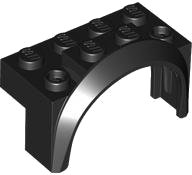 LEGO onderdeel Voertuig, Spatbord 4 x 2 1/2 x 2 met Boog Rond 3387