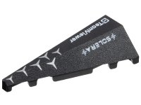 LEGO part Wedge 5 x 2 Left with Silver Mercedes Logo Repeating, White 'TeamViewer' and 'SOLERA' Pattern 3504pb04