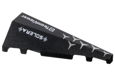 LEGO part Wedge 5 x 2 Right with Silver Mercedes Logo Repeating, White 'TeamViewer' and 'SOLERA' Pattern (3505pb04)