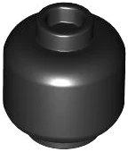 Minifigure, Head (Plain) in nero, numero pezzo LEGO 3626
