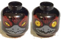 LEGO onderdeel Minifigure, Head Dual Sided Alien Chima Raven with Beak, Yellow Eyes and Dark Red Pupils, Narrowed / Wide Open Bloodshot Pattern 3626pb0874