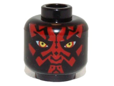 LEGO onderdeel Minifigure, Head Alien with SW Darth Maul, Red Face and Narrowed Eyes Pattern (3626pb0982)