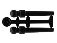 Minifigure, Utensil Wand, 2 on Sprue in zwart, LEGO onderdeelnummer 36752