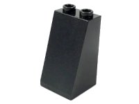 Schrägstein 75 2 x 2 x 3 - Hohl Noppen in schwarz, LEGO Teilenummer 3684a