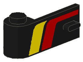 LEGO part Door 1 x 3 x 1 Left with Red and Yellow Stripes Pattern (3822p03)