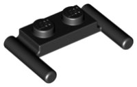 LEGO part Plate, Modified 1 x 2 with Bar Handles - Flat Ends, Low Attachment 3839b