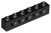 LEGO part Technic Brick 1 x 6 [5 Pin Holes] 3894