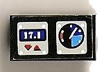 LEGO part Hinge Brick 1 x 2 Base with 17.1 Display and Gauge Pattern (Sticker) - Set 8223 3937pb01