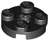 Plate, Round 2 x 2 with Axle Hole in schwarz, LEGO Teilenummer 4032