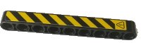 LEGO part Technic, Liftarm Thick 1 x 9 with Warning Sign and Black and Yellow Danger Stripes Pattern Model Left Side (Sticker) - Set 42082 40490pb043l