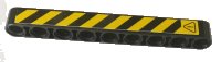 LEGO onderdeel Technic, Liftarm Thick 1 x 9 with Warning Sign and Black and Yellow Danger Stripes Pattern Model Right Side (Sticker) - Set 42082 40490pb043r