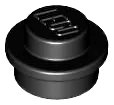 Platte, Rund 1 x 1 in schwarz, LEGO Teilenummer 4073