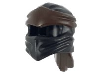 LEGO onderdeel Minifigure, Headgear Ninjago Wrap Type 4 with Molded Dark Brown Headband  Pattern 40925pb03