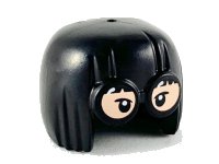 LEGO part Minifigure, Hair Combo, Large Glasses with Large Bowl Cut Hair, Light Nougat Lenses with Black Eyes Pattern 41577pb01