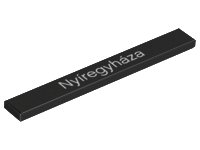 LEGO onderdeel Tile 1 x 8 with 'Nyíregyháza' Pattern 4162pb111