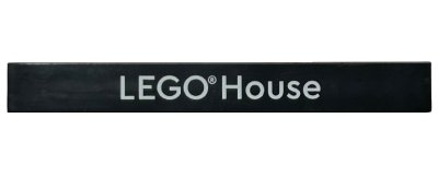 LEGO onderdeel Tile 1 x 8 with White 'LEGO House', Bold Font Pattern (4162pb307)