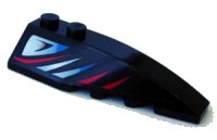 LEGO onderdeel Wedge 6 x 2 Right with Sleek Red and Bluish Silver Pattern (Sticker) - Set 8669 41747pb026
