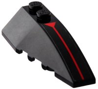 LEGO part Wedge 6 x 2 Right with Red Line and Triangle Pattern (Sticker) - Set 70917 41747pb088