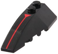 LEGO part Wedge 6 x 2 Left with Red Line and Triangle Pattern (Sticker) - Set 70917 41748pb088