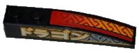 LEGO onderdeel Slope, Curved 6 x 1 with Asian Characters and Geometric Pattern Model Left (Stickers) - Set 8227 42022pb20L