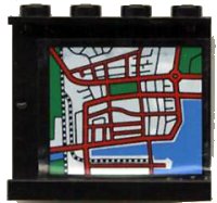 LEGO onderdeel Panel 1 x 4 x 3 with Map Street Pattern 1 on Inside (Sticker) - Set 6398 4215pb024