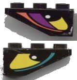 LEGO part Slope, Inverted 33 3 x 1 with Yellow Eye with Dark Turquoise Stripe Left Pattern, Both Sides Different, Model Left Side (Stickers) - Set 8257 4287pb002L