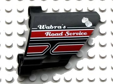LEGO onderdeel Technic, Panel Fairing #22 Large Short, Small Hole, Side A with 'Wabra's Road Service' Pattern (Sticker) - Set 8285 (44352pb05)