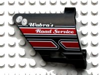 LEGO onderdeel Technic, Panel Fairing #23 Large Short, Small Hole, Side B with 'Wabra's Road Service' Pattern (Sticker) - Set 8285 44353pb05