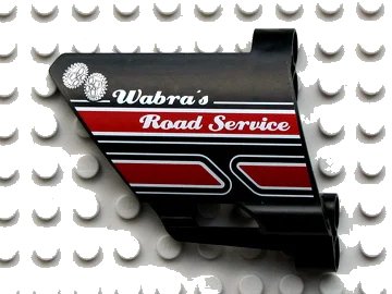 LEGO onderdeel Technic, Panel Fairing #23 Large Short, Small Hole, Side B with 'Wabra's Road Service' Pattern (Sticker) - Set 8285 (44353pb05)