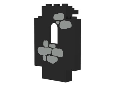 LEGO part Panel 2 x 5 x 6 Wall with Window with Light Gray Stones Pattern (4444p05)