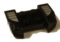 LEGO onderdeel Vehicle, Mudguard 2 x 4 with Headlights Overhang with Silver Grille on Black Background Pattern on Both Sides (Stickers) - Set 8154 44674pb28