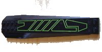 LEGO onderdeel Wedge 16 x 4 Triple Curved with Reinforcements with Lime Geometric Pattern (Sticker) - Set 7707 45301pb005
