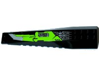 LEGO onderdeel Wedge 16 x 4 Triple Curved with Reinforcements with Silver Circuitry and Lime Panel with Blade Pattern Model Left Side (Sticker) - Set 8104 45301pb007l