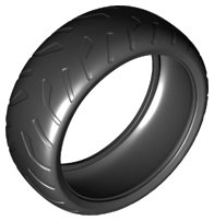 LEGO part Tire 94.3mm D. x 38mm Motorcycle Racing Tread 46335
