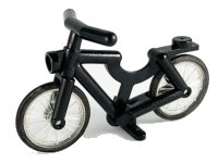 Bicycle with Handlebars with Trans-Clear Wheels and Black Tires (4719 / 4720 / 2807) in nero, numero pezzo LEGO 4719c01