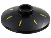 LEGO part Dish 2 x 2 Inverted (Radar) with 7 Yellow Radial Marks Pattern 4740pb033