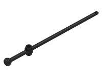 Bar  12L with Open Stud, Tow Ball, and Slit (Boat Mast) in schwarz, LEGO Teilenummer 476