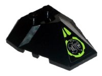 LEGO onderdeel Wedge 4 x 4 x 1 1/3 Pyramid Center with Lime Circle with Silver Circuitry Pattern (Sticker) - Set 8104 47757pb12