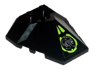 LEGO onderdeel Wedge 4 x 4 x 1 1/3 Pyramid Center with Lime Circle with Silver Circuitry Pattern (Sticker) - Set 8104 (47757pb12)