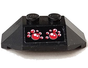 LEGO onderdeel Wedge 2 x 4 Triple with Red Eyes Pattern (Sticker) - Set 8056 (47759pb05)