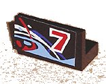 LEGO onderdeel Panel 1 x 2 x 1 with Number 7 on Right and Blue, White and Red Swirls Pattern (Sticker) - Set 8223 4865pb010