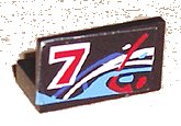 LEGO onderdeel Panel 1 x 2 x 1 with Number 7 on Left and Blue, White and Red Swirls Pattern (Sticker) - Set 8223 4865pb011