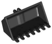 LEGO part Vehicle, Digger Bucket 7 Teeth 3 x 6, Rise Inside with Locking 2 Finger Hinge 50335