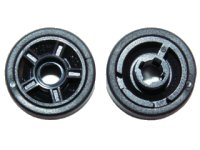 LEGO onderdeel Wheel 11mm D. x 6mm with 5 Spokes with Black Tire 14mm D. x 6mm Solid Smooth (50944 / 50945) 50944c01